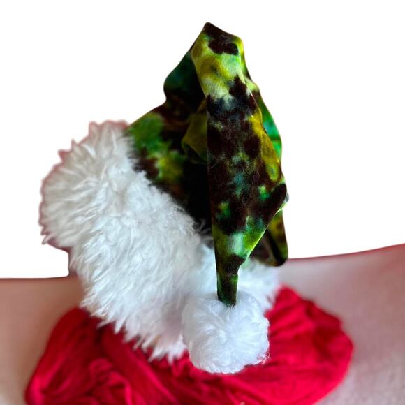 Handcrafted Tie-Dye Santa Hat Hippie Holiday Christmas Festive Winter - Picture 3 of 7